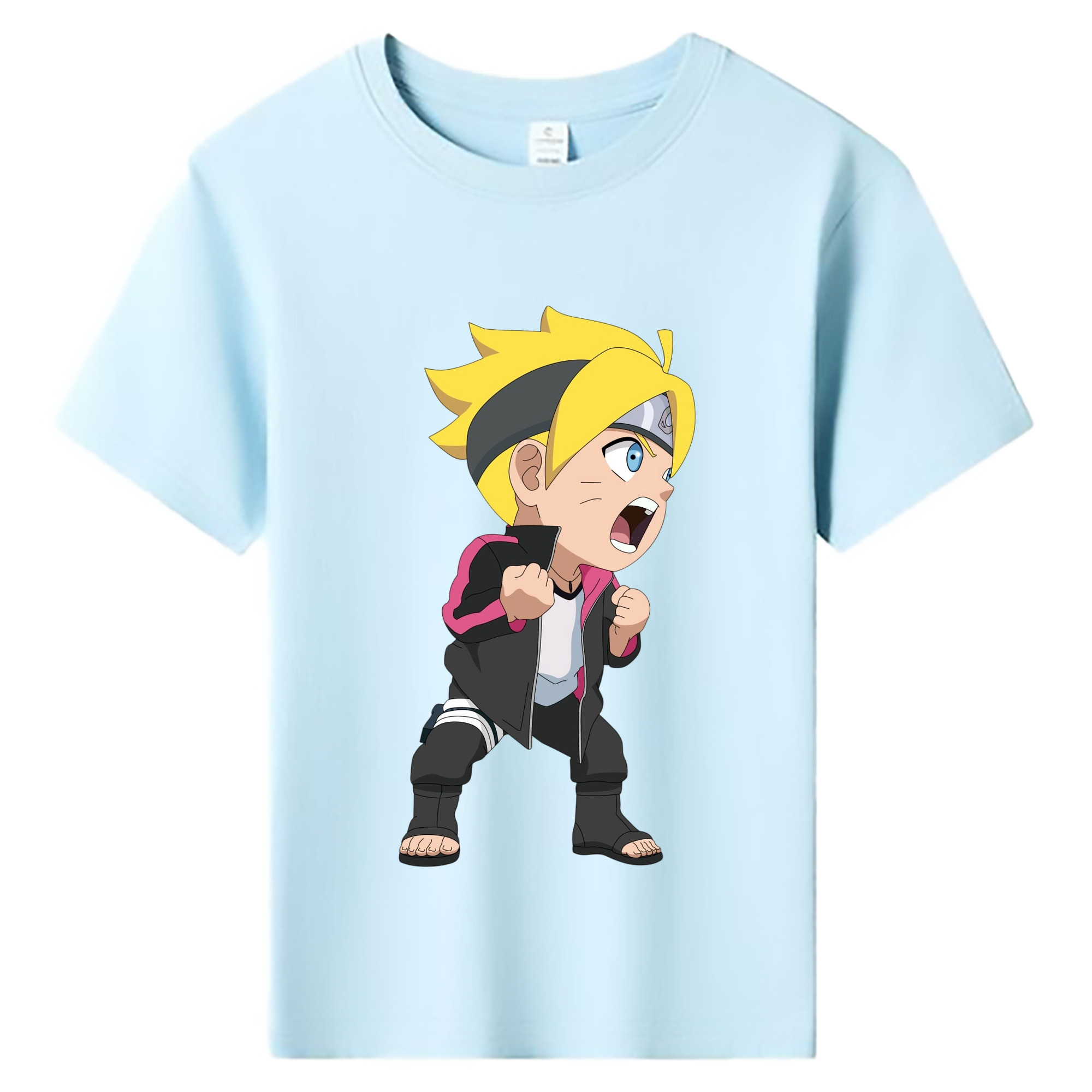 （画像用） NARUTO -ナルト- うずまき ボルト Uzumaki Boruto 綿100％キッズTシャツ（フロントプリント）